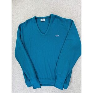 Lacoste‎ Stitched Logo Acrylic Vintage Sweater (Men's XL) Blue